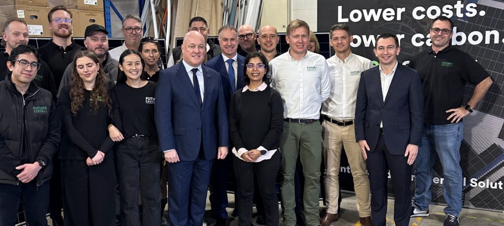 Prime Minister and MPs at the Home Energy Fund announcement at Future Energy in Auckland