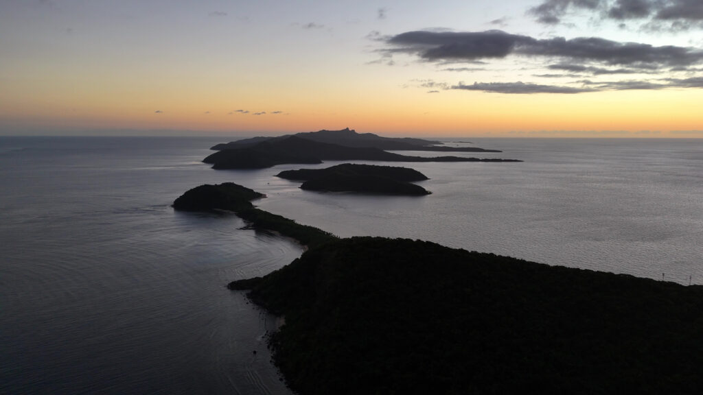 Solar installation at sunrise, Yasawa Islands, Fiji