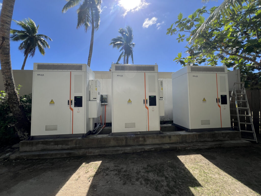 SolaX AELIO battery storage system installed at Paradise Cove resort, Fiji